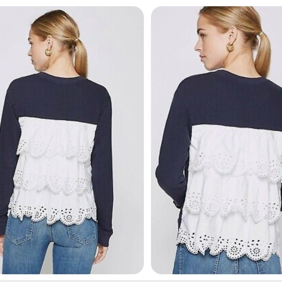Joie Tops - Joie “Devra" crew neck sweatshirt with ruffles